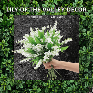 Vendita Diretta dalla Fabbrica Bouquet di Fiori Artificiali Realistici Campanula Bianca Mughetto per Matrimonio Festa della Mamma Natale Capodanno - Product Image 2