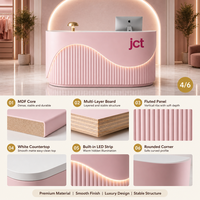 Comptoir de réception en bois rose de luxe sur mesure, écologique et moderne, pour boutique, salon de beauté, salon de coiffure