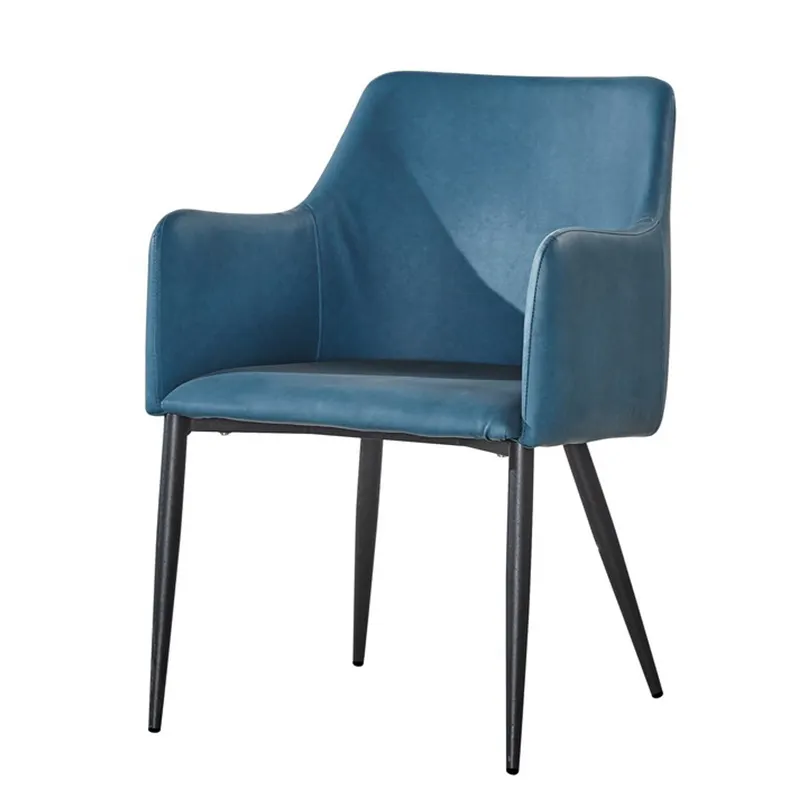 Ofis binası deri yemek sandalyesi minderli yemek kol sandalye mavi ev mobilya suni deri sentetik deri Modern 40 adet