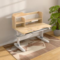 XiangHe Bureau pour enfants en bois à hauteur réglable de qualité supérieure Design moderne ergonomique avec étagère organisateur pour coin d'étude de chambre à coucher