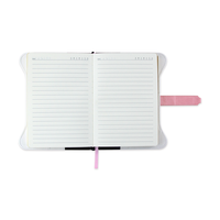 Carnet à serrure en forme de cœur rose en cuir PU avec gravure de rose et serrure à mot de passe