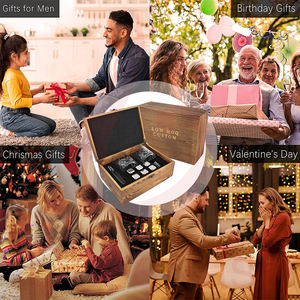 Juego de piedras de hielo <span class=keywords><strong>para</strong></span> whisky de acero inoxidable, Juego de vasos con caja de madera y cubos de hielo de acero inoxidable - Product Image 6