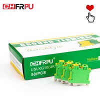 CHFRPU USLKG10 10mm2 Rail DIN vis mise à la terre laiton bornier mise à la terre bornier pour UK10N
