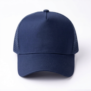 Casquette de camionneur bleu marine unisexe, ajustable, en tissu mesh, 5 panneaux, style décontracté pour adulte, printemps-été - Product Image 1