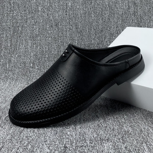 Brown Genuine Leather <b>Flip</b>-<b>Flops</b> With EVA Sole Anti-Slip Summer Classic Men's Slippers Toe Rubber Outsole EVA Midsole All Season - Product Image 4