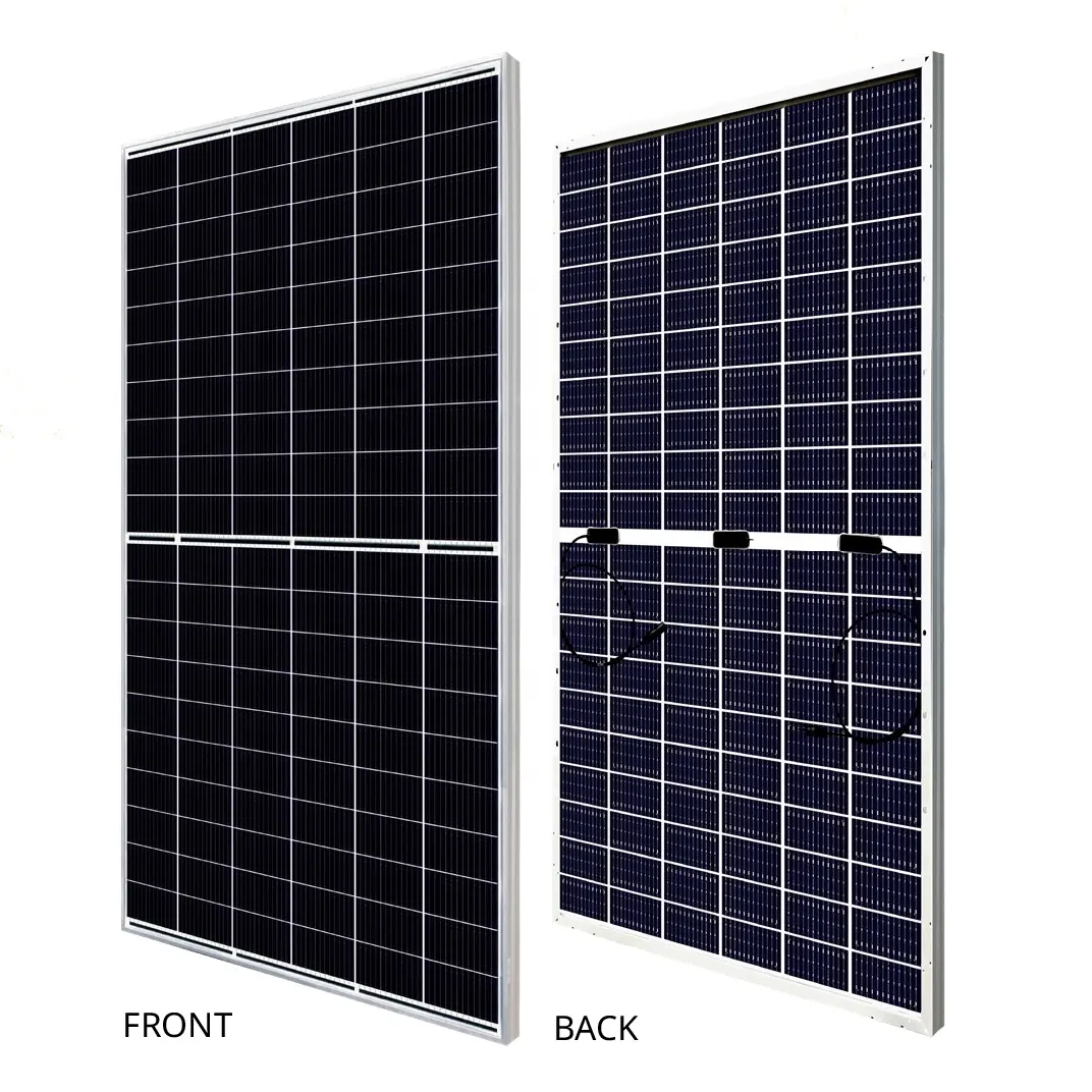 مخزون أوربا وكندا - نوع N توب كون نصف خلية لوح شمسي Perc أحادي البلورية 640 وات 645 وات 650 وات نظام لوح شمسي للمنزل 10 كيلو وات
