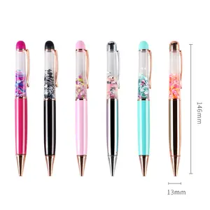 Custom Sequin Glitter Metal Publicidade Presente Canetas Rotativas BallpointPpen Oil Pen