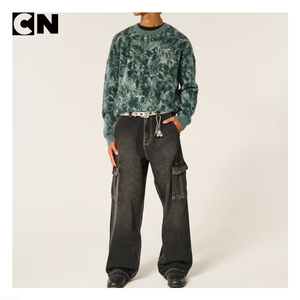 ผู้ผลิตเสื้อสเวตเตอร์ที่ได้รับการรับรอง GRS รับทำโลโก้ เสื้อสเวตเตอร์ผู้ชาย ผ้าฝ้ายผสมไนลอน ลายทั่วตัว ถักแบบพูลโอเวอร์ ทรงบ็อกซี่ ขนฟู - Product Image 4