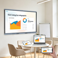 Tableau blanc interactif à écran tactile interactif 86 pouces 4K avec cadre en aluminium pour les salles de classe des écoles, l'éducation, les bureaux et les réunions