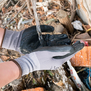 Gants de jardinage en nylon tricoté enduit de nitrile, imperméables, pour creuser, planter, usage domestique et de jardin - Product Image 3