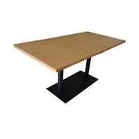 Petite table basse en bois au design moderne Base en métal pour la salle à manger Mobilier commercial d'intérieur à prix économique pour les restaurants