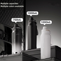 Bouteille isotherme en acier inoxydable de 1000 ml en gros, avec poignée, pour le camping en plein air, gourde thermique portable, bouteille à isolation thermique