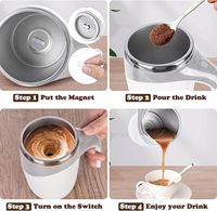 Mug à Café Réutilisable Amélioré 2025, Mug à Café Électrique Rechargeable Auto-Mélangeur, Tasses à Café Métal Rotatives Mélange à Grande Vitesse