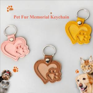 Custom Pet Fur <b>Memorial</b> Keychain Love Shape Keepsake for Cat Dog Lovers Unique <b>Gift</b> for Pet Loss - Product Image 5
