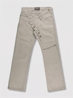 DiZNEW Mens Light Grey Printed Denim Jeans Straight Leg Button Fly Utility Pocket Panel Streetwear OEM Custom Logo Wholesale