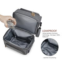 Sac à lunch isotherme double couche avec compartiments séparés pour articles chauds et froids, grande capacité, maintien de la température constante
