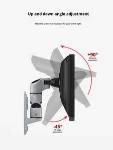 Monitor Stand Head Wall Mounted Rotating Telescoping 90 Degrees Aluminum Alloy Screen Shelf <strong>Computer</strong> Display Hanging Rack Stock - Product Image 4