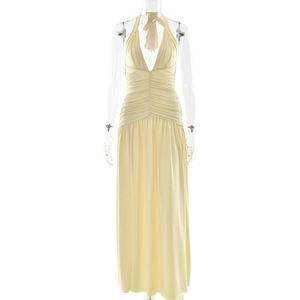 Vestido de Noche con Cuello Halter, Abertura Alta, Falda Larga, Cintura Imperio, para Banquetes y Fiestas - Product Image 5