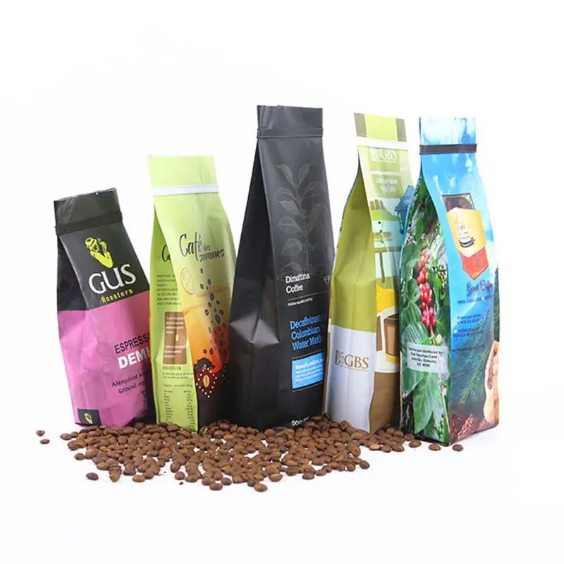 Eco amigável bolsa embalagem lado reforço 250g 500g 1LB válvula bolsas impressão personalizada feijão café sacos