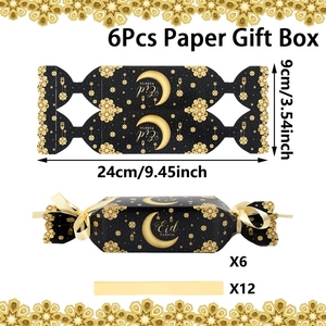 6 Pezzi Scatole Regalo Eid Mubarak Sacchetti di Carta per Dolci Ramadan per Forniture per <span class=keywords><strong>Feste</strong></span> <span class=keywords><strong>Islamiche</strong></span> Musulmane Scatole Regalo Decorative a Forma di Luna per Eid - Product Image 2