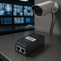 Inyector POE de Escritorio de 100/1000Mbps, Adaptador de Corriente Pasivo Rj45 de 24V 48V, Adaptador de Alimentación a través de Ethernet