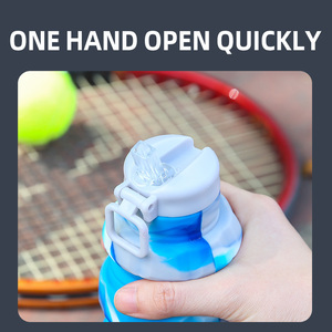 Nhà Máy Bán buôn có thể gập lại 500ml LỰU ĐẠN Shape Silicone chai nước Silicone Thể Thao chai nước - Product Image 5