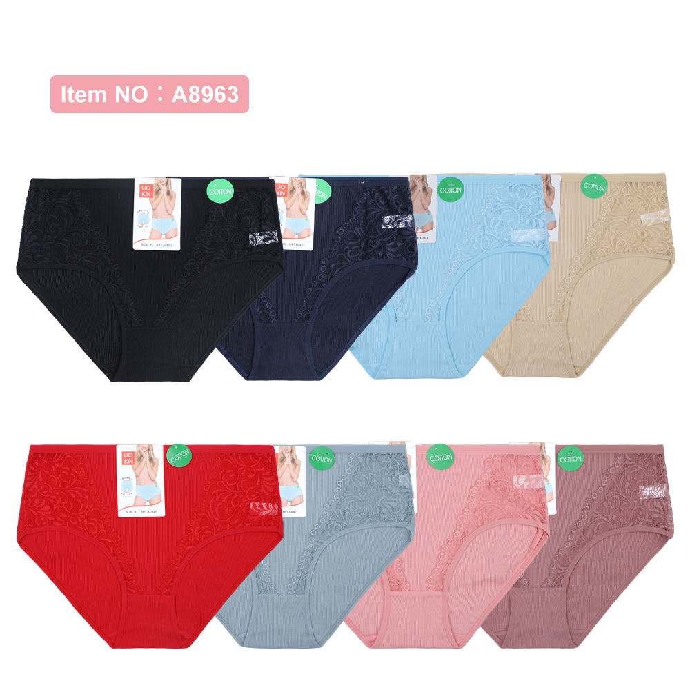UOKIN Women Underwear 12 Packs With Lace for Ladies Cheap Knickers Wholesale Women Underpants Bulk Sale A8963