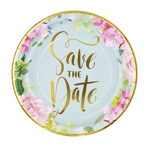 Hot Selling Modern Style Wedding Party Paper Plate Cup Set Party Supplies Disposable Hot Stamping Tableware Set - Product Image 5