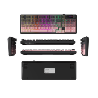 Clavier à membrane IP98 PRO 98 touches, sans fil tri-mode, rétroéclairage RGB, disposition ISO espagnole, sensation mécanique avec bouton rotatif
