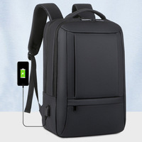 Tas Ransel Laptop Minimalis Anti Air dengan Port Pengisian Daya USB, Kapasitas Besar, Multi-Lapisan, untuk Bisnis dan Perjalanan