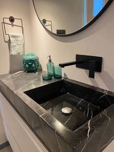 Lavabo Flotante de Mármol Nero Marquina de Lujo |   Encimera de Baño Integrada de Mármol Negro |   Piedra Natural Personalizada y Duradera - Product Image 2