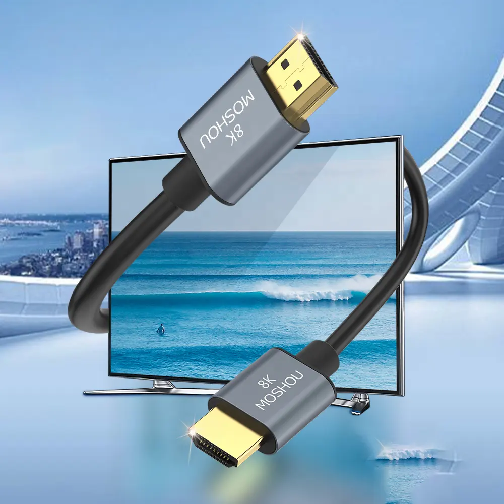 OEM Graphene Shield Real 40Gbps HDMI CABO Certificado MOSHOU UHS TPE HDMI 2,1 8K @ 60hz 4K @ 120hz 2K 2,5 K HDCP 2.2 & 2.3 HDR 10 eARC