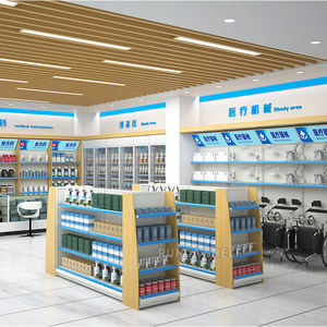 Estanterías de Supermercado, Góndola de <span class=keywords><strong>Farmacia</strong></span>, Estantería Metálica Runda, Exhibidor RZ de Doble Cara, Ligero, con Excelente Iluminación - Product Image 3