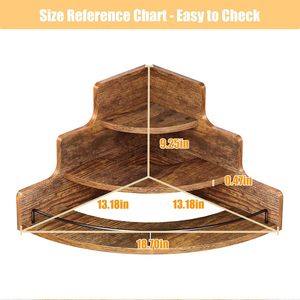 Estante de madera para almacenamiento de botellas de vino, estante de exhibición de esquina de 3 niveles para cócteles, cocina, especias, organizador de escritorio, color madera natural - Product Image 5
