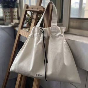 LILA Fashion Design Ribbon Handle Hobo Casual Cute Girl Teenage Ladies Shopping Eco-friendly Durable Canvas Tote Bag - Product Image 1