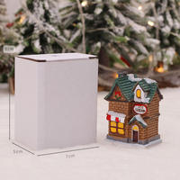 Décorations de maison de Noël en forme de maison de neige lumineuse de dessin animé, paysages miniatures sculptés artistiques, villas en résine, artisanat pour maisons - Souvenir