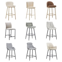 Chaise de bar de luxe haut de gamme pour la maison avec dossier, tendance