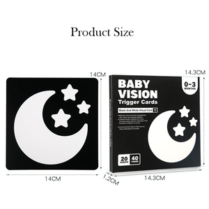 Flashcard para bebés de alto contraste, tarjeta de actividad de aprendizaje de estimulación Visual colorida en blanco y negro para bebés de 0-3-6-12-36 <span class=keywords><strong>meses</strong></span> - Product Image 3