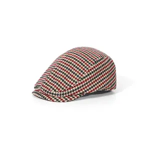 Cappello Gatsbay piatto in cotone edera traspirante in cotone a righe a quadri classici con Logo personalizzato