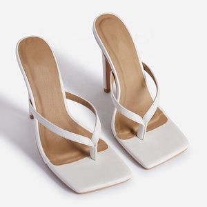 Women Outdoor Height Increasing Snake Print Stiletto High Heel Thong Flip Flops Square Toe Summer Sandals - Product Image 6