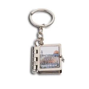 Promotion Picture Insert Frame Keychain Holder Square Zinc Alloy Silver Metal Photo Frame Key Chains Key Rings