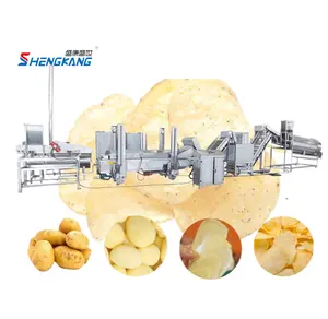 Linha de produção automática de batatas fritas para fazer batatas fritas, fritadeira comercial de batatas fritas