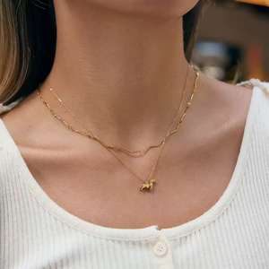 18K oro Acero inoxidable personalizado salchicha perro Collar para cadena de suéter de gama alta - Product Image 2