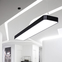 Plafonnier led rectangulaire au design moderne, éclairage d'intérieur, luminaire de plafond, tube linéaire ultra lumineux, idéal pour un bureau ou une salle de classe, 60x20x6cm, 85/265v