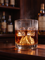Verre à whisky Crystal Mountain en verre borosilicate, conforme aux normes FDA et LFGB, idéal pour les restaurants et la vente en gros de spiritueux