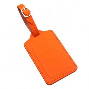 Vente directe d'usine - Étiquette de bagage en cuir PU uni et coloré pour voyage en avion - Product Image 3