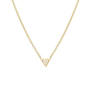 Thaya — collier en argent 925 avec pendentif en CZ, bijou élégant mini triangle, plaqué or 18k