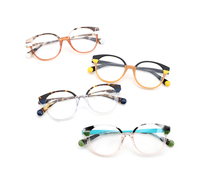 Gafas de Acetato de Moda Unisex, Estilo Vintage, Ojo de Gato, Ligeras, Monturas Transparentes con Degradado de Color, para Uso Diario
