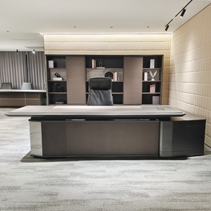 Muebles de oficina ejecutivos de lujo modernos, escritorio Boss CEO, ergonómico, duradero, de madera, resistente al agua, respetuoso con el medio ambiente, montaje en casa, Villa - Product Image 1