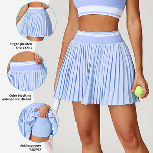 TZ5062 Fitness rock für Frauen Golf Tennis Badminton Outdoor Sport mit Sicherheits shorts Tasche und Color-Block Falten rock - Product Image 5